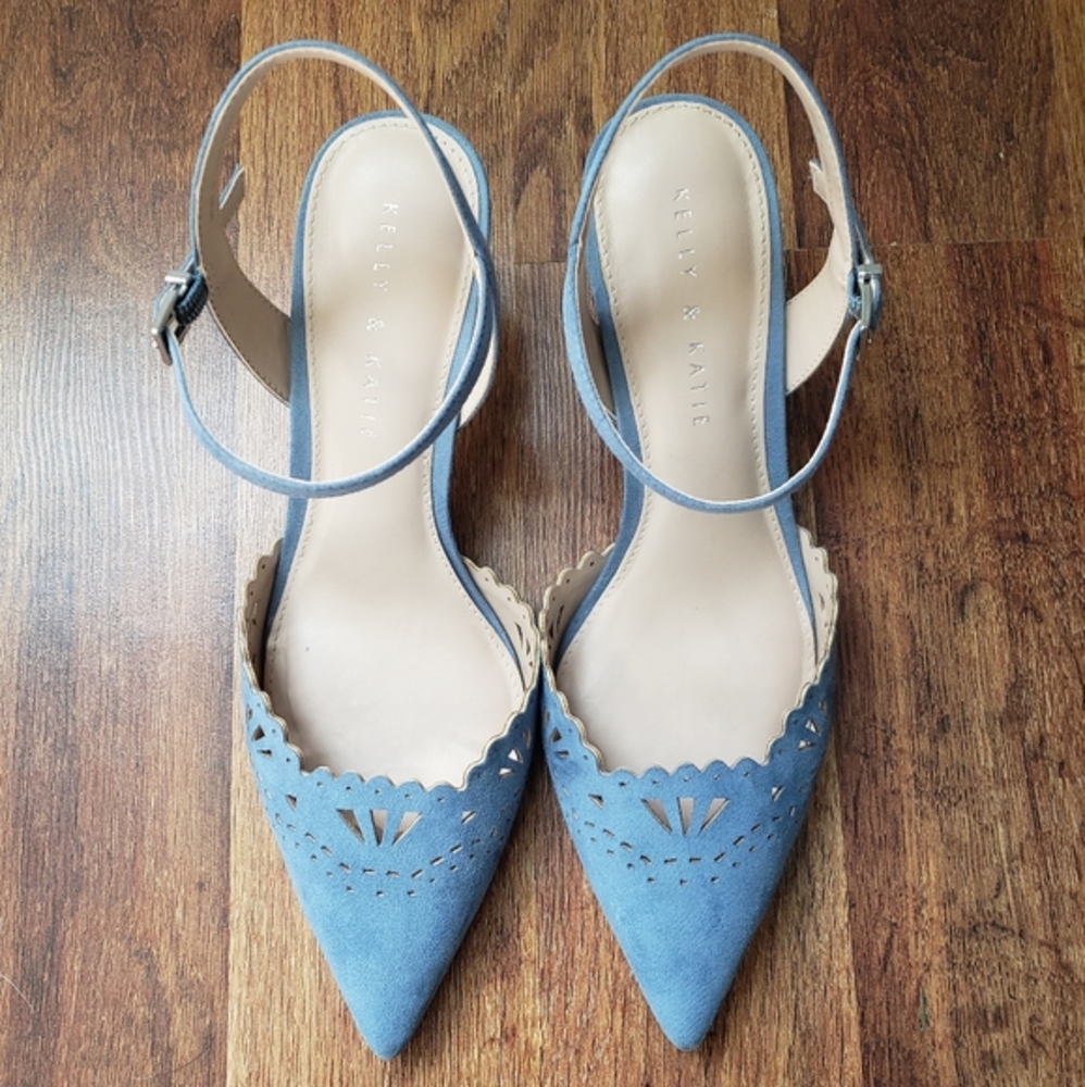 Kelly and Katie Blue Cutout Heels 9.5 EUC